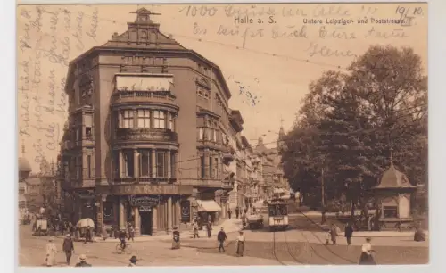 53138 Ak Halle  a. S.. Untere Leipziger- und Poststrasse. 1910