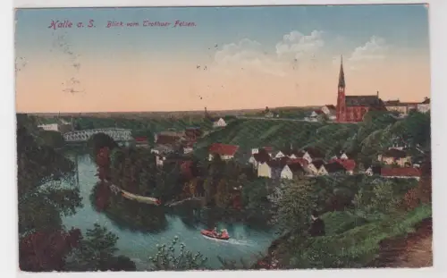 45518 Ak Halle a. S. Blick vom Trothaer Felsen. 1921