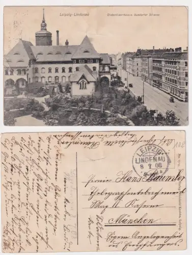 72927 Ak Leipzig-Lindenau Diakonissenhaus u. Gundorfer Strasse 1908