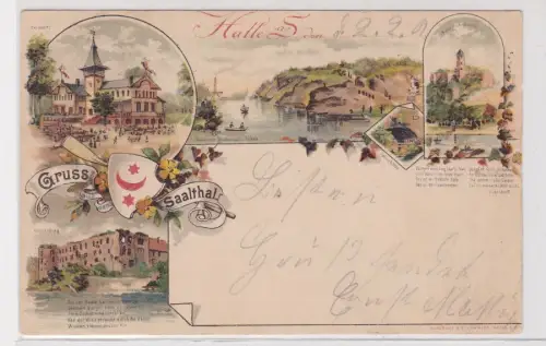 79405 Mehrbild Ak Gruss aus dem Saalthal. Halle a. S. den 2.02.1901