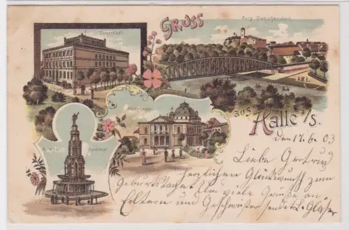 32826 Mehrbild Ak Gruss aus Halle a./ S.  17.06.1903