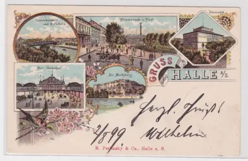 910619 Mehrbild Ak Gruss aus Halle a./ S. 02.08.1899