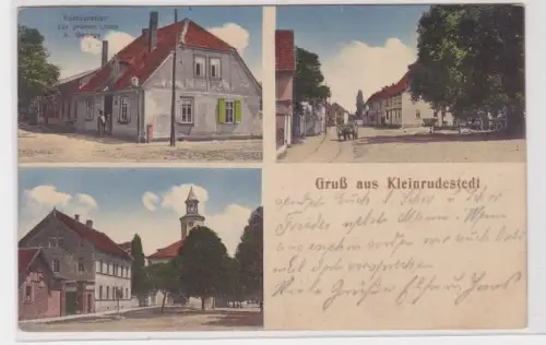 910657 Mehrbild Ak Gruß aus Kleinrudestedt Restauration zur grünen Linde 1918