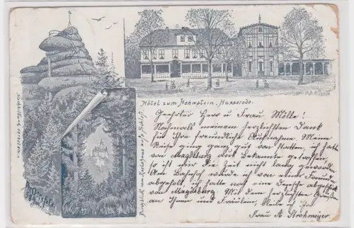 910717 Mehrbild Ak Hasserode Hotel zum Hohnstein 1902