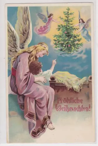 35208 Ak Fröhliche Weihnachten - Kind zeigt auf erleuchteten Weihnachtsbaum