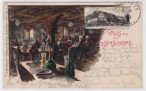 909985 Ak Lithographie Gruß aus der Gosenschänke Leipzig 1902