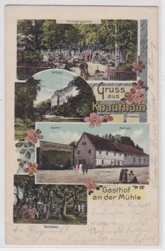 909991 Mehrbild Ak Gruß aus Knauthain Gasthof an der Mühle 1915