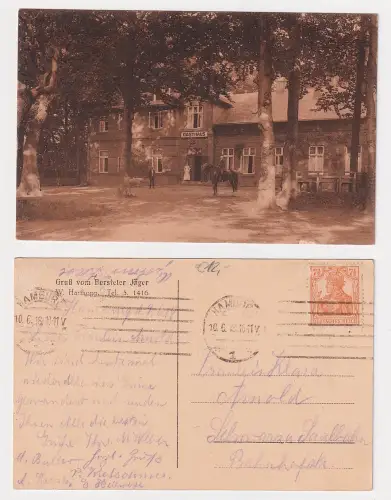 63593 Ak Hamburg Gruß vom Borsteler Jäger Gasthaus 1918