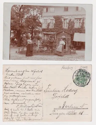 908470 Foto Ak Hamburg Wohnhaus mit Garten und Kontor 1908