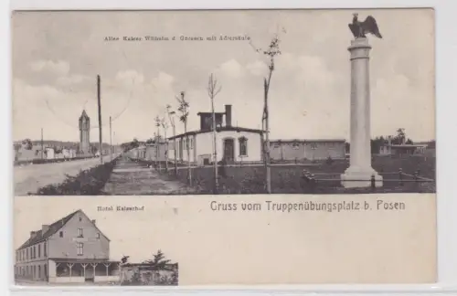 75428 Ak Gruss vom Truppenübungsplatz bei Posen 1908