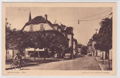 55305 Ak Sennheim Elsaß Cernay Straßenansicht 1944