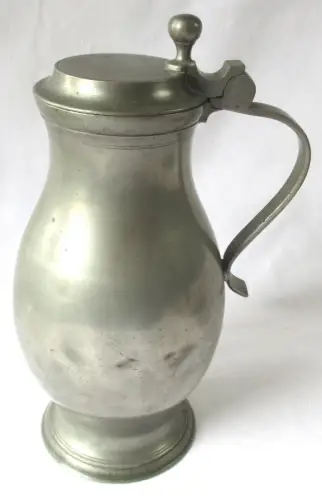 Zinnkanne Zinnkrug Zinn Kanne mit Initialen K D Herstellung 1840 (117653)