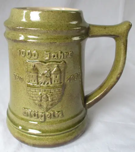 Bierkrug 1000 Jahre Mügeln 984-1984 Schloss Ruhetal Keramik (116629)