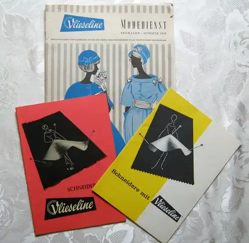 VLIESELINE Modedienst 1959 Schnittzeichnungen Gr. 42 + 2 Ratgeber 1958 3 Teile