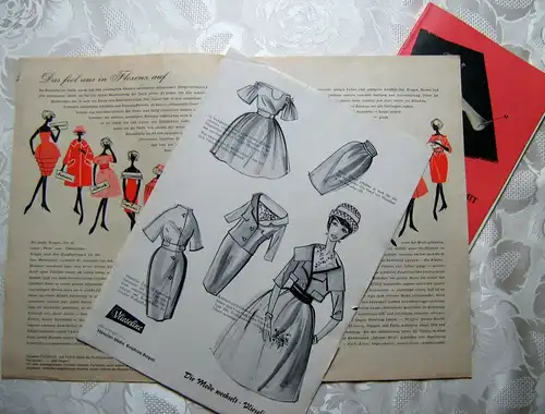 VLIESELINE Modedienst 1959 Schnittzeichnungen Gr. 42 + 2 Ratgeber 1958 3 Teile