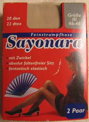 True Vintage Damen Strumpfhosen 2 Stück SAYONARA Größe III-46/48 Shell