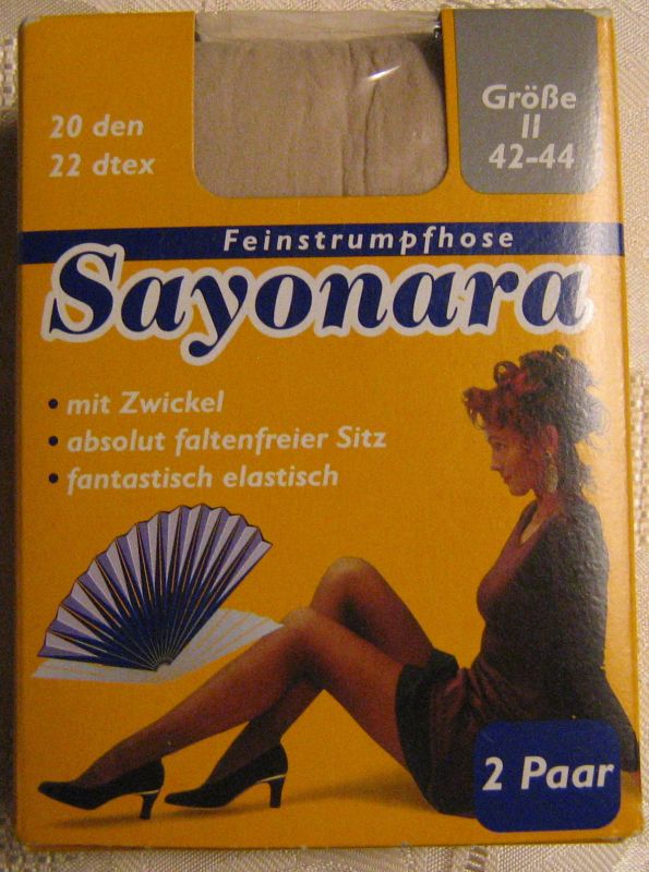 Größe 44-46 Sayonara Vintage Fein-Strumpfhose 20 den Farbe: schwarz 