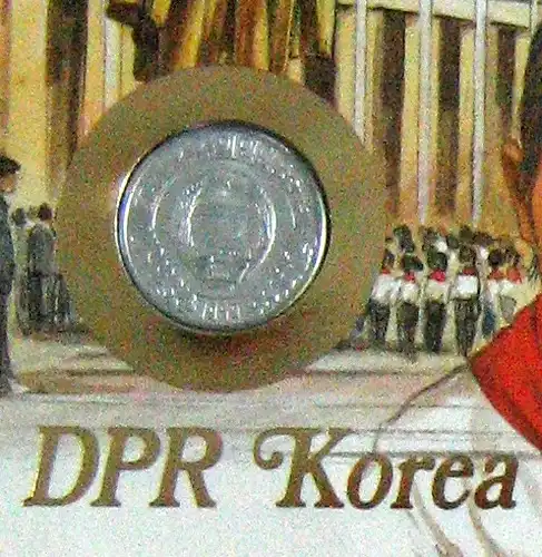 Münz-Brief 1959 Nordkorea Münze Briefmarke Landesbeschreibung