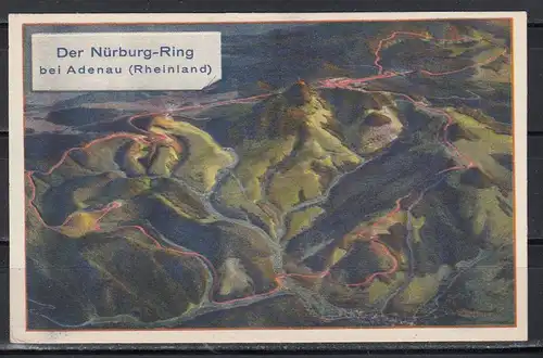 Frz.Zone/Rheinland-Pfalz SSt Der Nürburg-Ring Adenau/17.8.47/Gebirgs-Auto-Strasse auf gleicher Color-Sonderkarte mit 2x 5v
