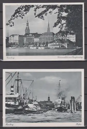 Kontrollrat SSt Hamburg 1947 Ausstellung Ernährung u. Landwirtschaft auf 2 Fotokarten Hamburg