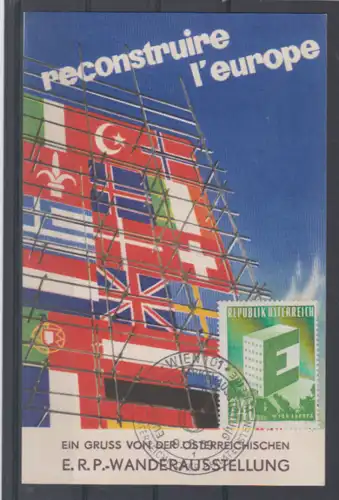 Österreich 1959 Privatganzsache ERP-Wanderausstellung mit Sonder-RZ und SSt Wien Briefmarkenausstellung