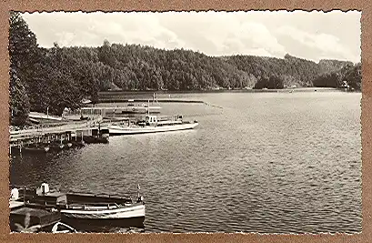 Alte Ansichtskarte/AK/Postkarte: Talsperre Kriebstein - Bootsstation