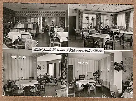 Alte Ansichtskarte/AK/Postkarte: Hotel „Stadt Hamburg“, Hohenwestedt i. Holst., Bes. U. Wesselmann, gelegen an der Bundesstraße 77
