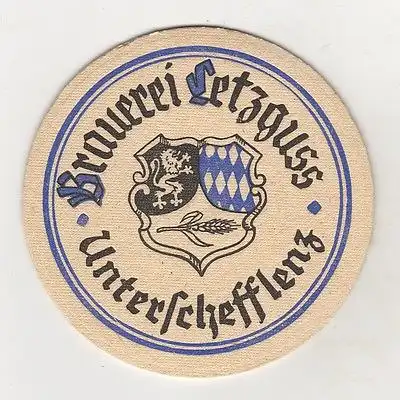 C-8 /Alter Bierdeckel Brauerei Letzguss Unterschefflenz RS Impressum