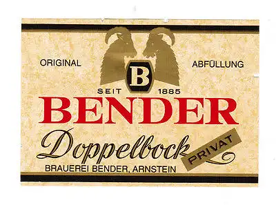 Bieretikett BE Arnstein Brauerei Bender Doppelbock Unterfranken