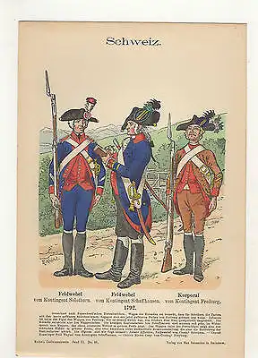 L-3 / Original Knötel Uniformkunde No.38 Schweiz Feldwebel Korporal 1792