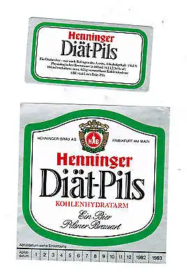 Bieretikett BE Eti Frankfurt Brauerei Henninger Diät Pils 55/13