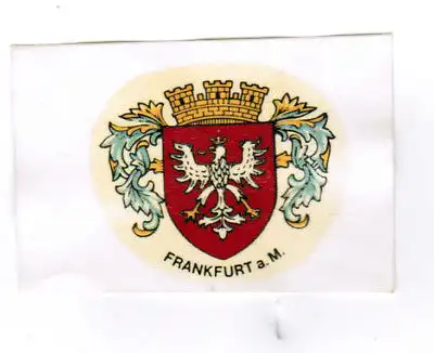 Abziehbild Schiebebild Stadtwappen Frankfurt 50 er Jahre Kofferaufkleber