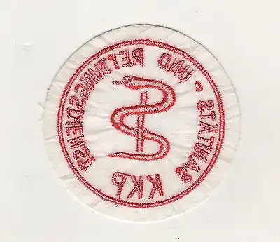 Original Aufnäher Patch  Äskulapstab KKP Sanitäts und Rettungsdienst