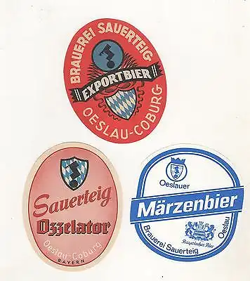 K- 2 / Uralte Brauerei Etiketten aus Oeslau Rödental Brauerei Sauerteig Coburg