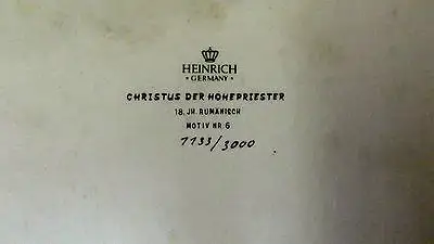 Ikone Porzellan Bild Christus der Hohepriester Limitiert 1133/3000 Heinrich 2