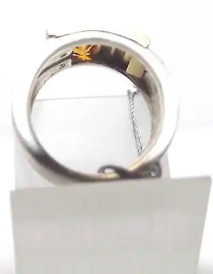 Citrin Ring 750er Gold mit 925er Silber Juweliernachlass Goldschmiedearbeit