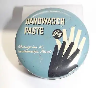 Alte kleine Blechdose Pig Handwasch Paste gefüllt