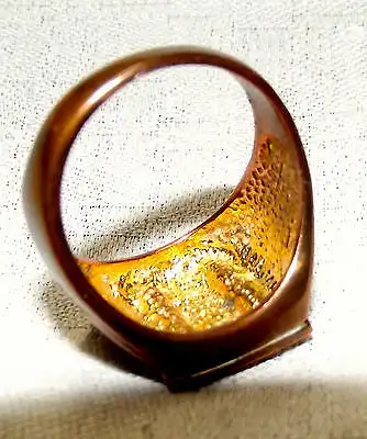 Vintage Kupfer Ring mit Zirkonia Steinen 50er Jahre