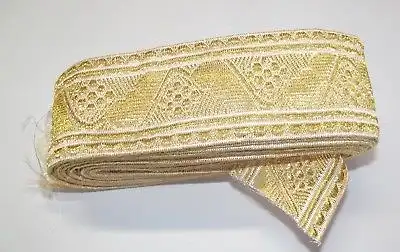 Wunderschöne Antike Trachten Litze Tresse Bordüre Borte Gold 5 Meter x 50 mm