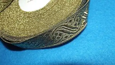Antike Trachten Litze Tresse Bordüre Borte Gold / Grün 25 Meter x 20 mm