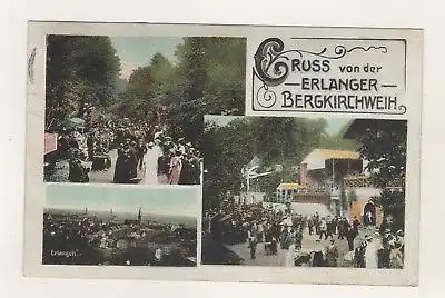 AK Mittelfranken Erlangen Gruss von der Erlanger Bergkirchweih Volksfest 1909