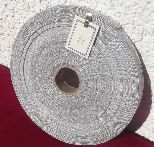 1 Rolle Antike Uniform Tresse Litze Silber 21 Meter x 15 mm