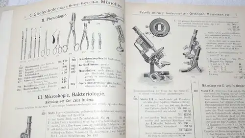 Katalog 1906 Stiefenhofer München Fabrik Chirurg Instrumenten Einrichtungen