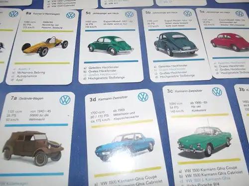 X - Volkswagen Quartett 0196 Bielefelder Spielkarten komplett VW Käfer usw.