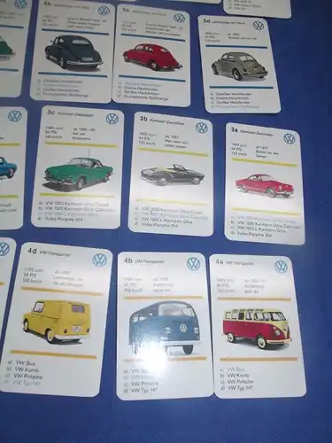 X - Volkswagen Quartett 0196 Bielefelder Spielkarten komplett VW Käfer usw.