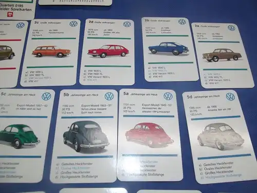 X - Volkswagen Quartett 0196 Bielefelder Spielkarten komplett VW Käfer usw.