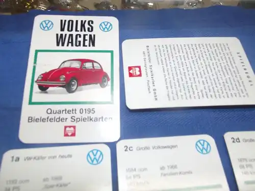 X - Volkswagen Quartett 0196 Bielefelder Spielkarten komplett VW Käfer usw.