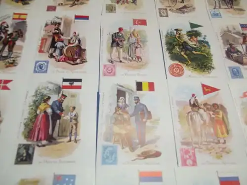 X- Lot von 36 AK Briefmarke La Poste Post Briefträger aus aller Welt Lithos