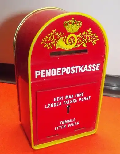 X - Blech Spardose Pengepostkasse Postal Letterbox Moneybox Denmark Danish