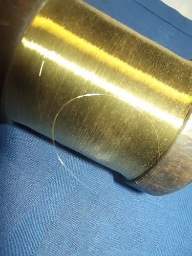 Antikes Gold Garn Gespinst auf Holzspule 1100 Gramm